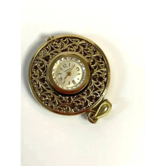 Gorgeous Vintage Carravelle Circular Pendant Necklace Clock - Picture 2 of 8